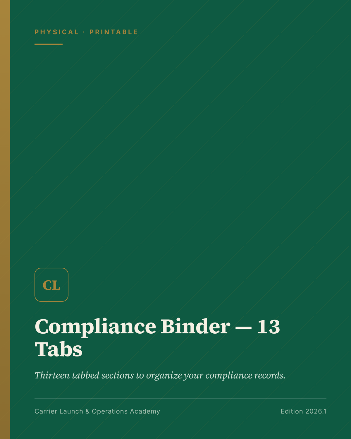 Transportation Compliance Binder