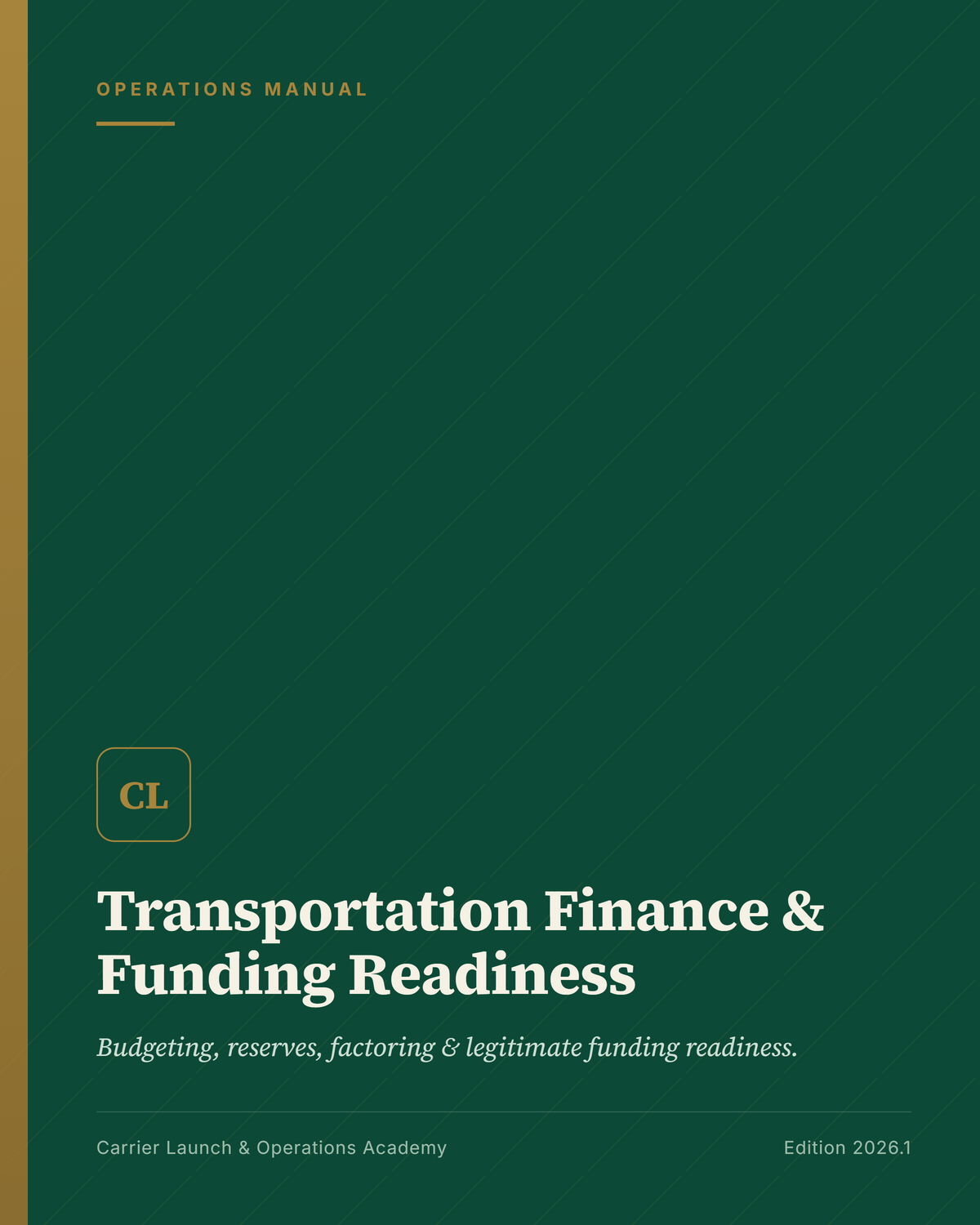 Transportation Finance, Tax Readiness & Funding Manual
